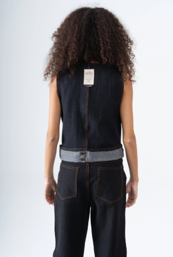 Asymmetric Denim Vest