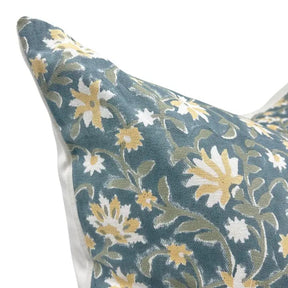 Artfully Hand Made Block Thick Cotton White Pillow Cover -Aradhana