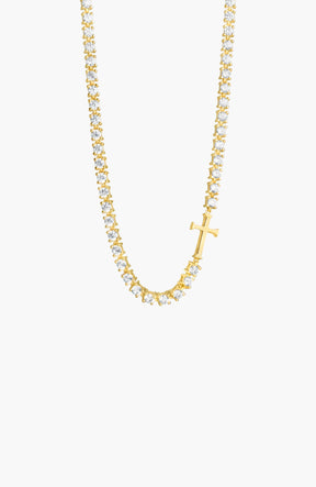 Luminous Cross Tennis Necklace
