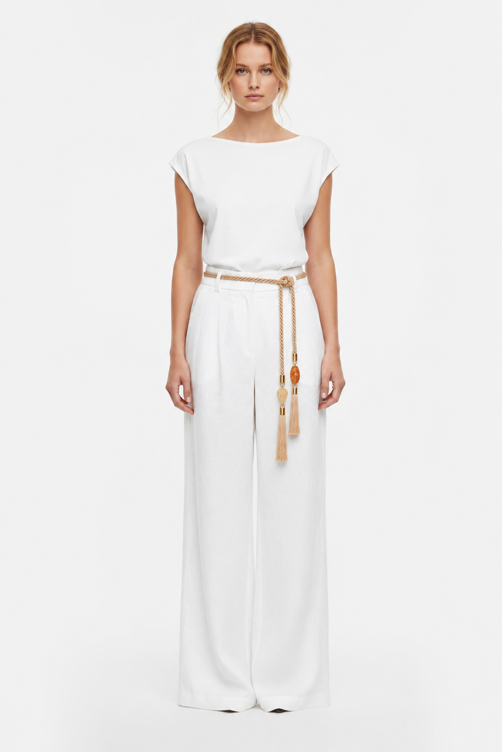 Silk Tassel Belt with jade