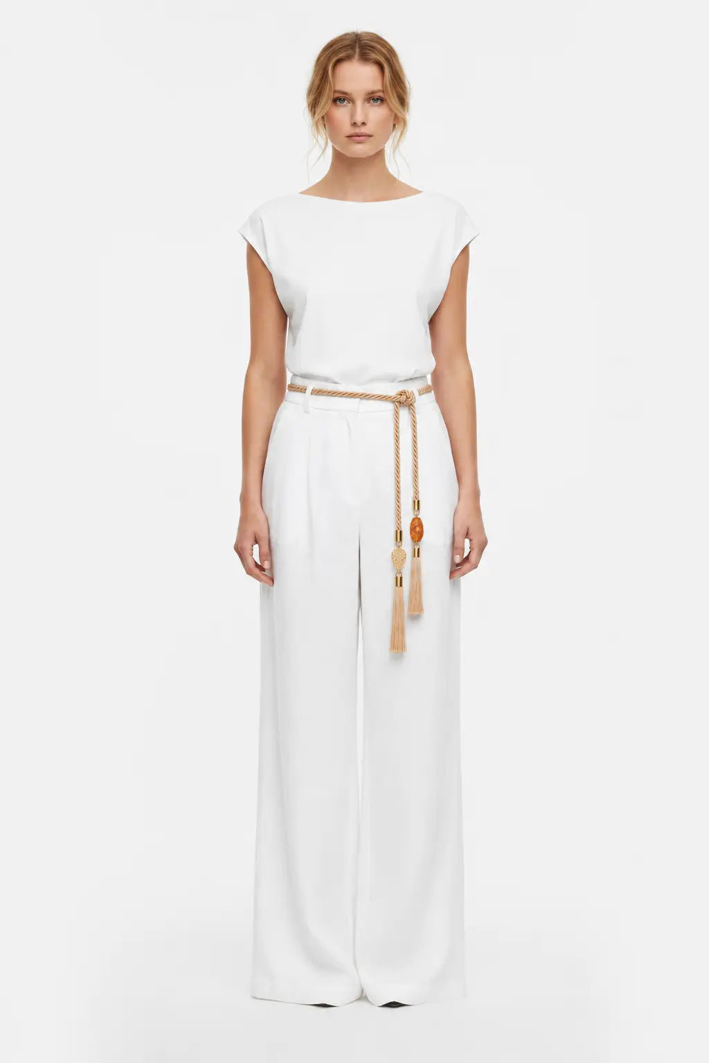 Silk Tassel Belt with jade