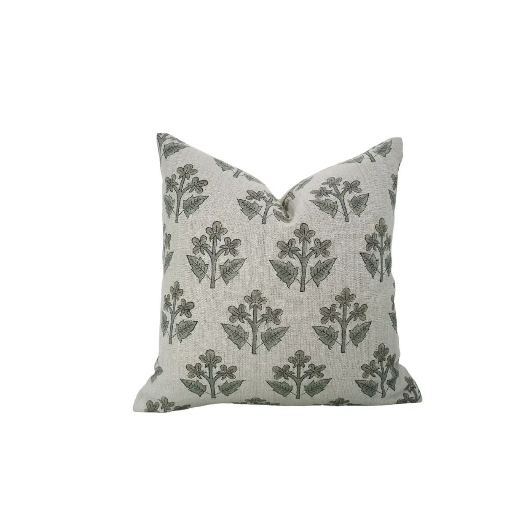 Traditional Block Print Boho Thick Linen Pillow Cover- Chahat