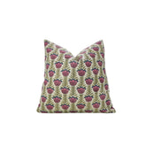 Bold Block Design Print Linen Blend Pillow Cover - Lotus