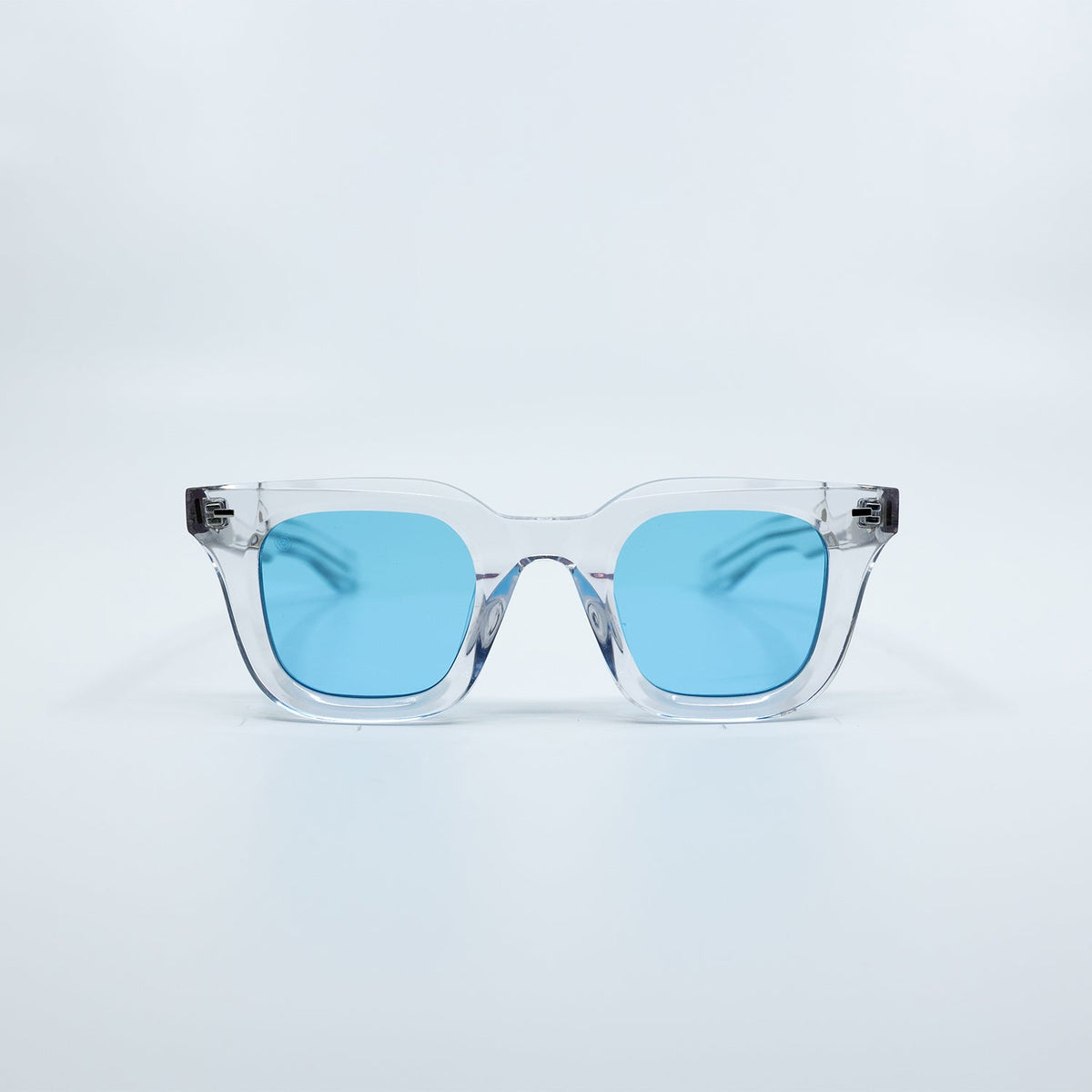 Zid Sunglasses with Clear Frame & Light Blue Lens
