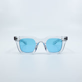 Zid Sunglasses with Clear Frame & Light Blue Lens