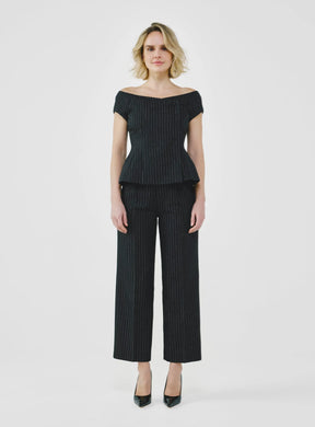 Tailored Pinstripe Bardot Top