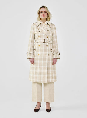 Heritage Plaid Tweed Trench
