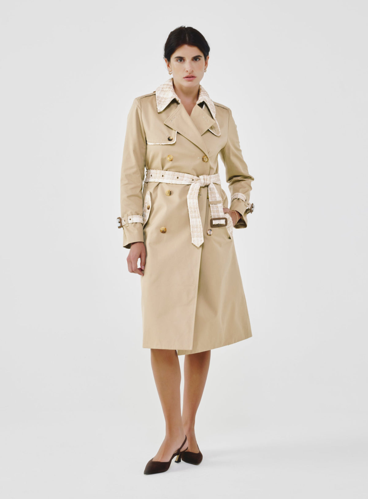 Twill & Tweed Contrast Trench