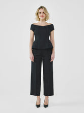 Tailored Pinstripe Bardot Top