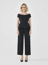 Tailored Pinstripe Bardot Top