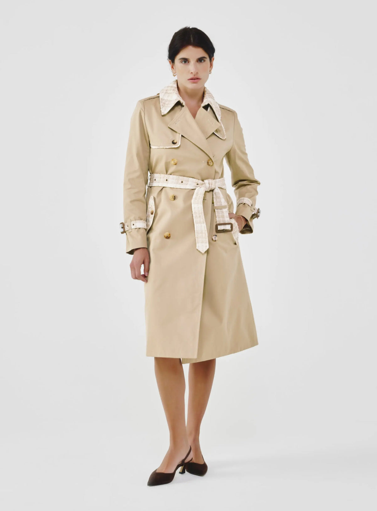 Twill & Tweed Contrast Trench