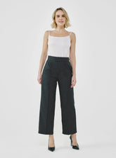 Pinstripe High-Waist Tailored Pants