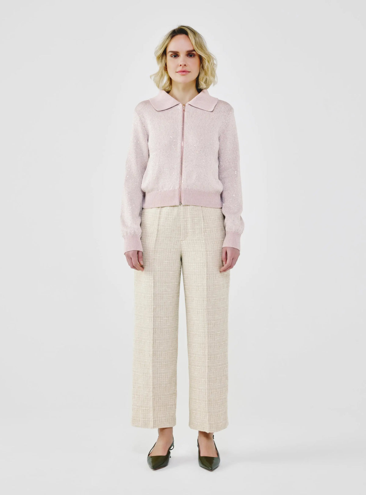 Sequin-Kissed Cotton Cardigan