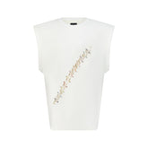 Cowrie Shell Embellished Sleeveless Shirt