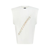 Cowrie Shell Embellished Sleeveless Shirt