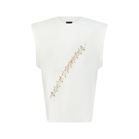 Cowrie Shell Embellished Sleeveless Shirt