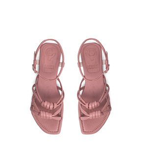 Palma Pink Knotted Leather Flats