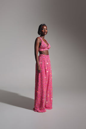 LIZA Sequin Pants in TOURMALINE