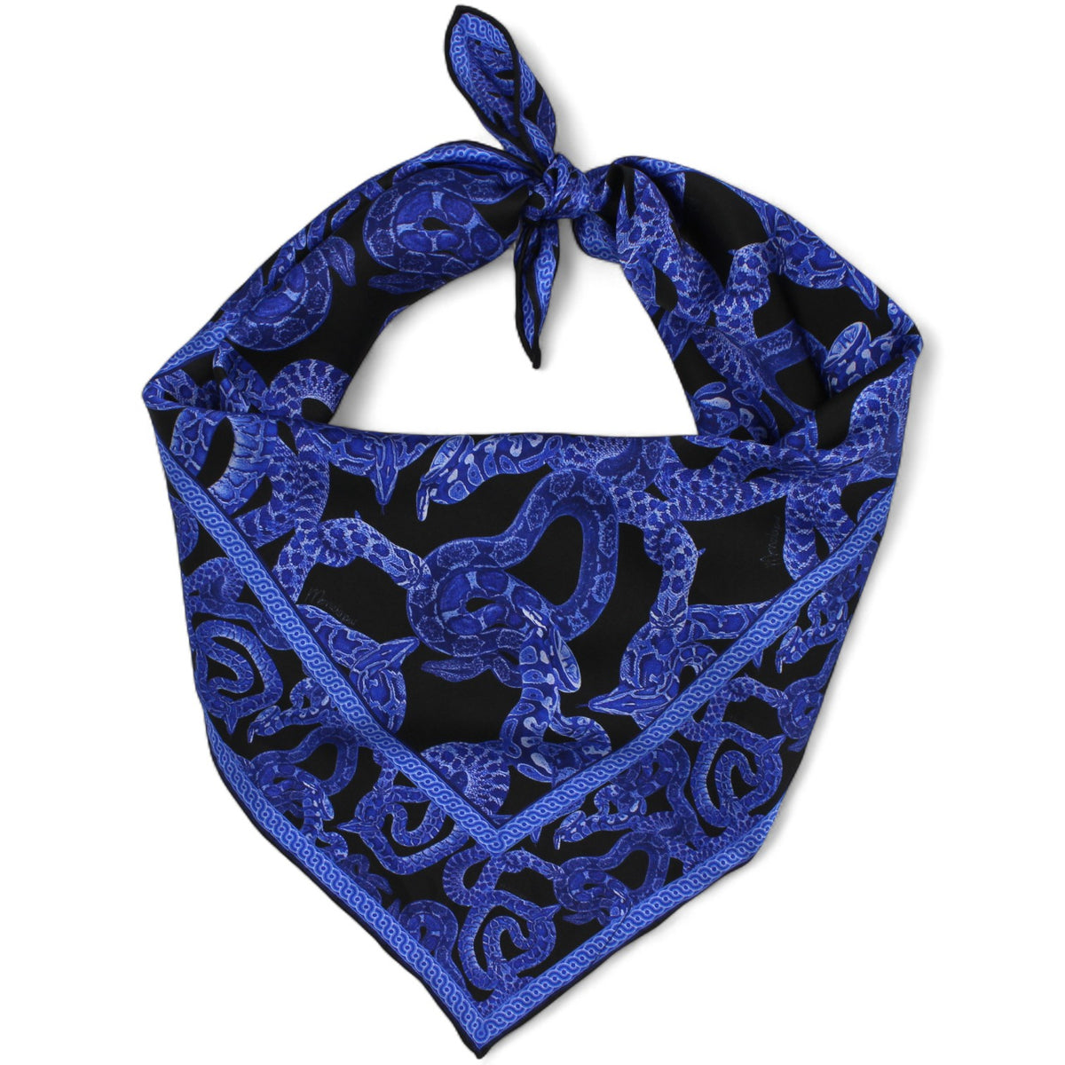 Silk Serpent Noir Scarf Small