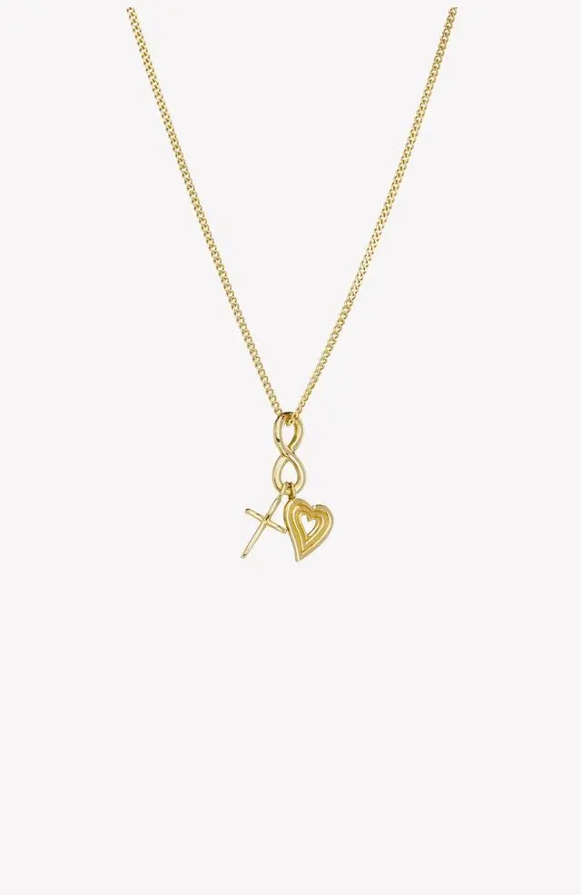 Faith, Hope, & Love Charm Pendant Necklace