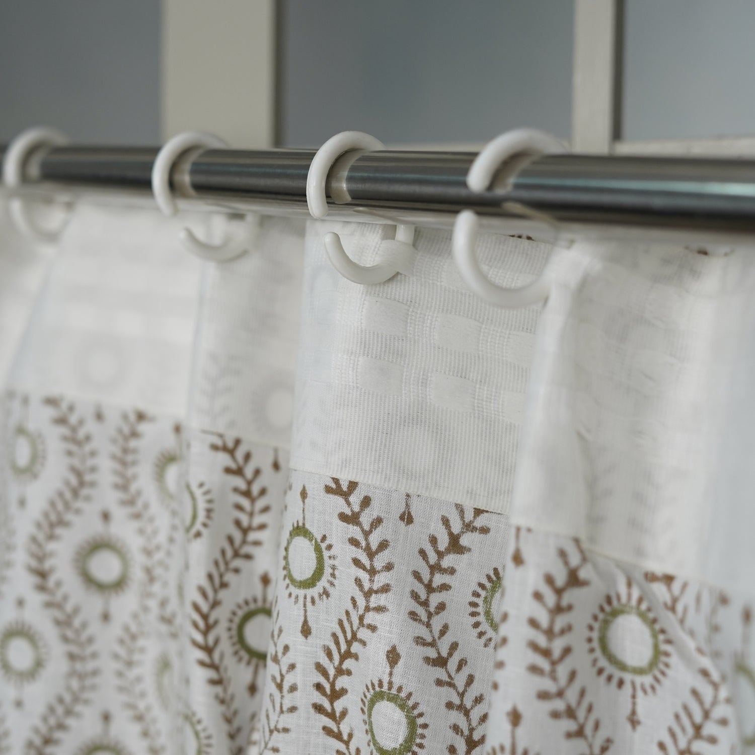 Hand Made Viscose Colored Linen Ring Curtain - Lehar