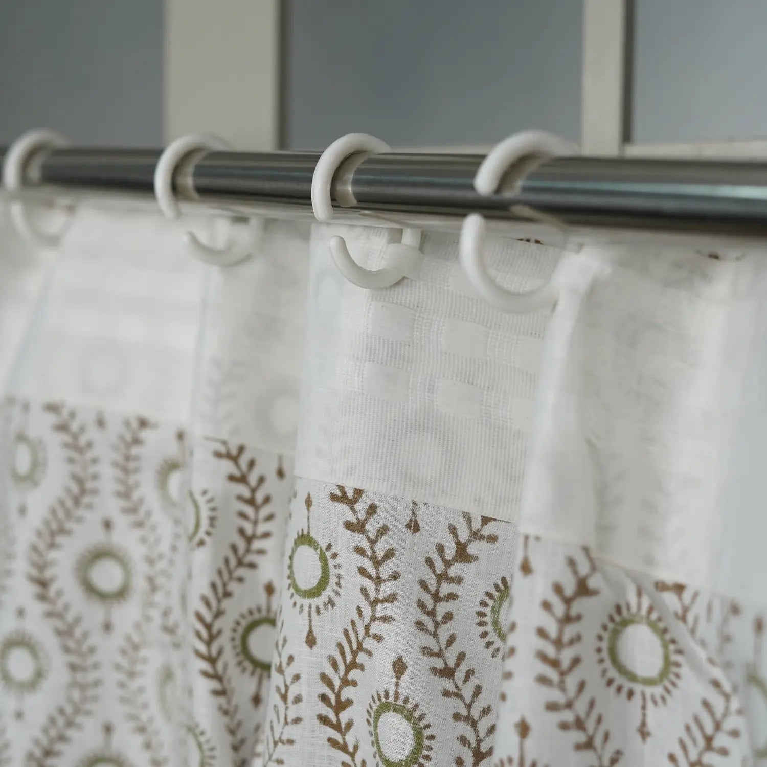 Hand Made Viscose Colored Linen Ring Curtain - Lehar