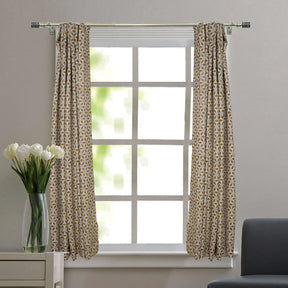 Classic Block Viscose Linen Ring Curtain - Shatkon