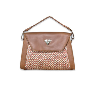 Brown Leather Crossbody Curvo Bag