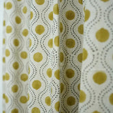 Bold Hand Block Print Viscose Linen Ring Curtain -raajbhog