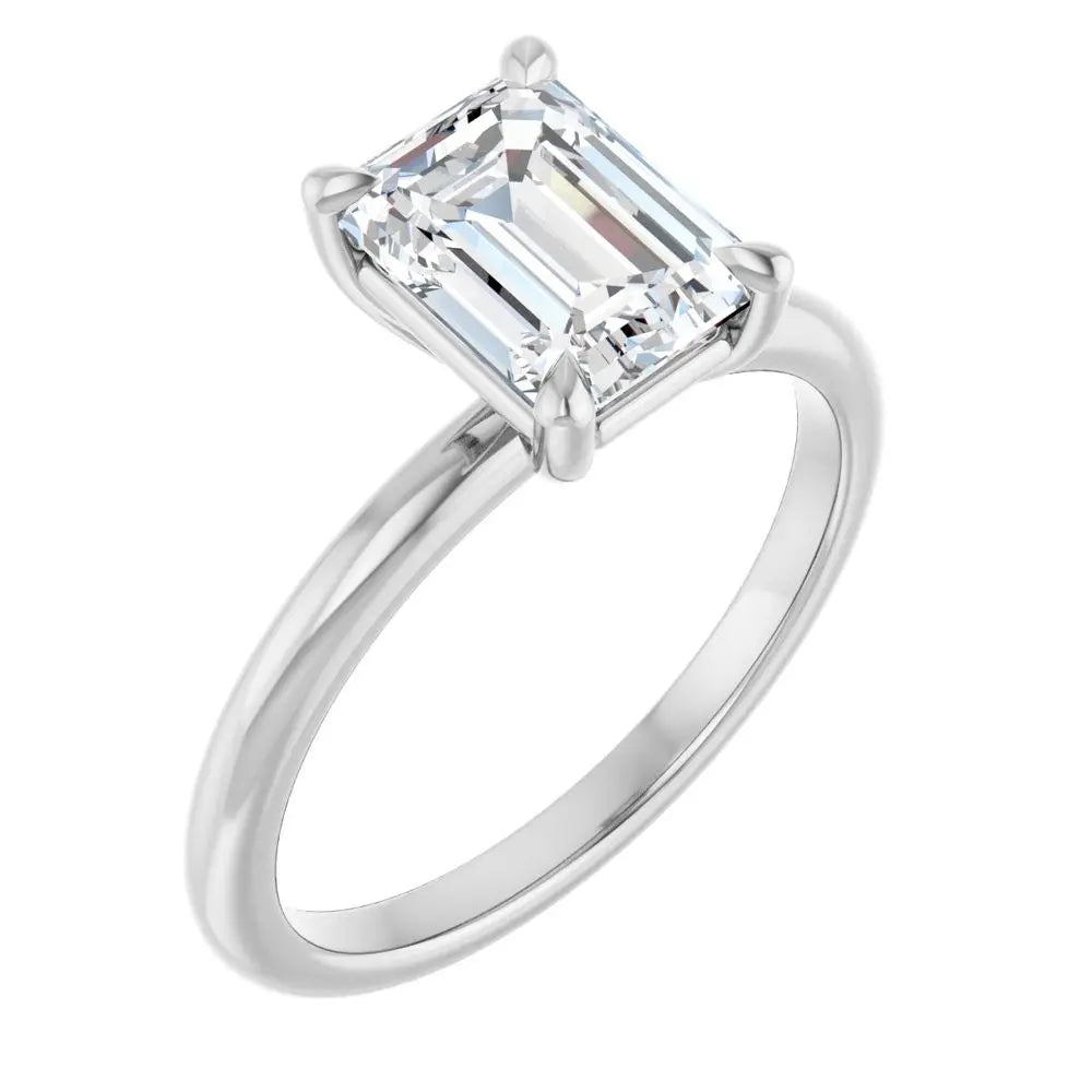 1 3/4 CT Lab-Grown Emerald Diamond Solitaire Ring in 14K Gold