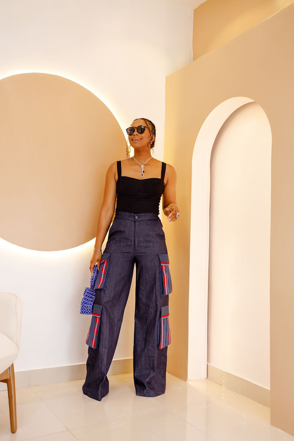 Okija Aso Oke Cargo Jean Pant