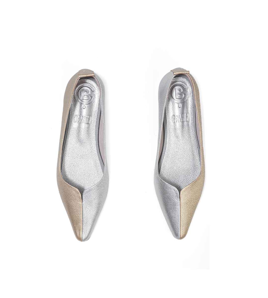 Lola Metallic Two-Tone Pointed Ballet Flats