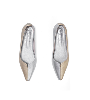 Lola Metallic Two-Tone Pointed Ballet Flats