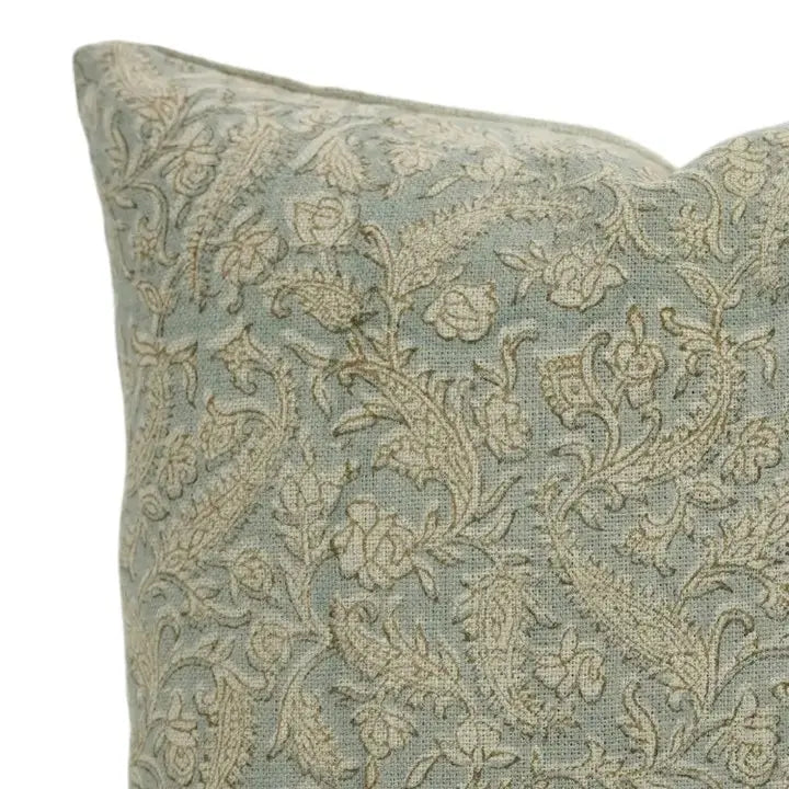Bold Block Print Thick Linen Cushion Cover -Black Forest