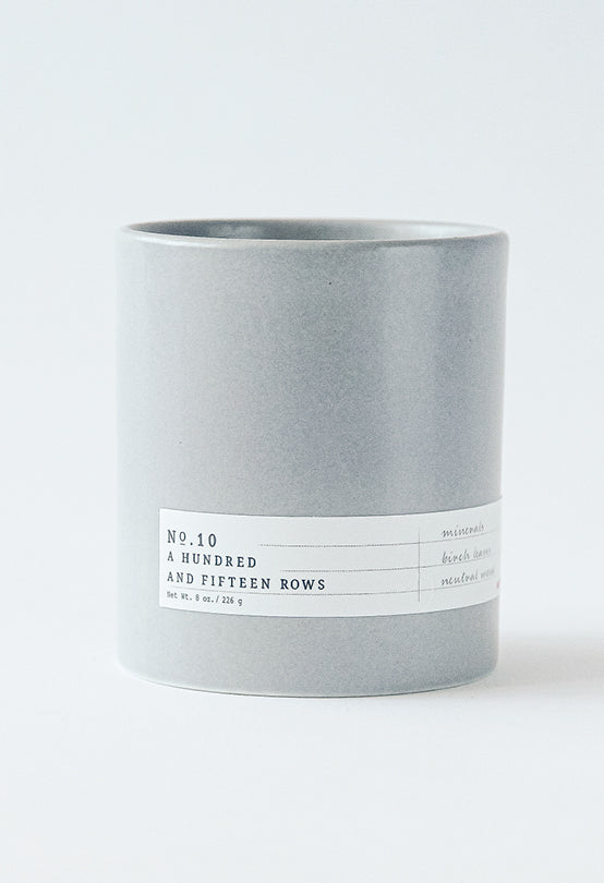 No. 10 A Hundred and Fifteen Rows Scented candle
