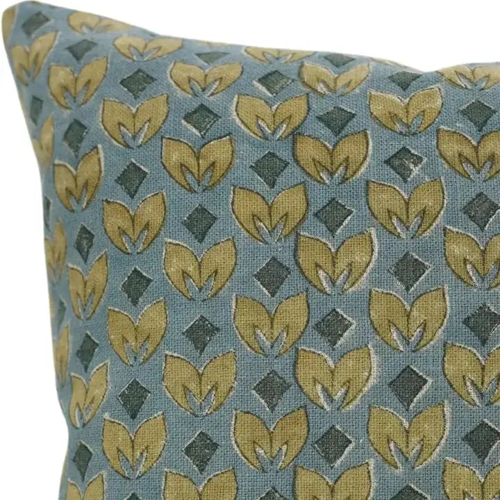 Premium Hand Block Printed Thick Linen Cushion Cover - Titli