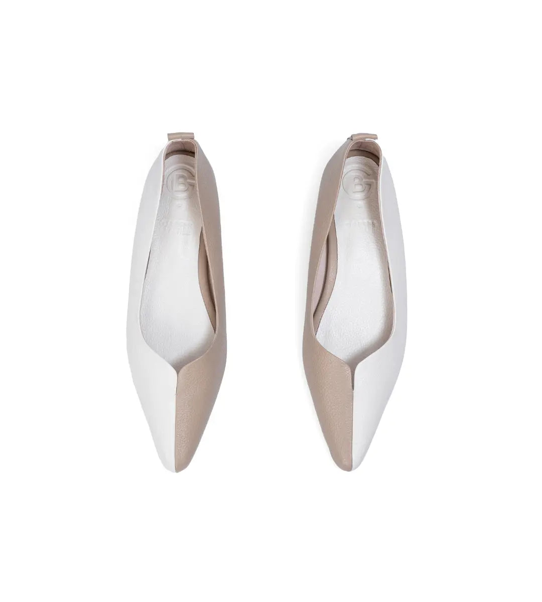 Lola Pointed Two-Tone Leather Flats