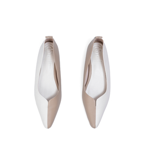 Lola Pointed Two-Tone Leather Flats