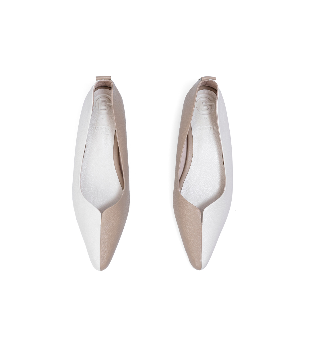 Lola Pointed Two-Tone Leather Flats