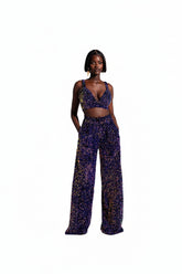 Liza Sequin Pants In Tanzanite