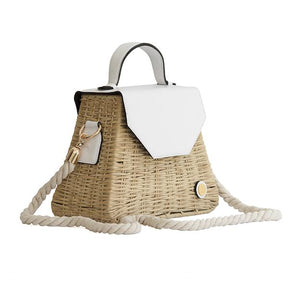 Emma Basket - White Top Handle Bag