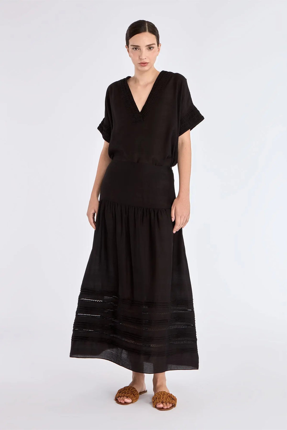 Luanda High-Waist Midi Skirt