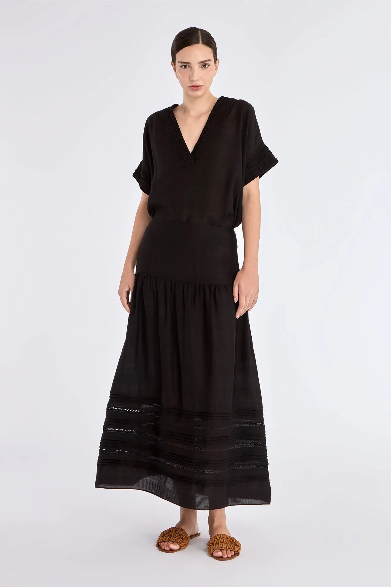 Luanda High-Waist Midi Skirt
