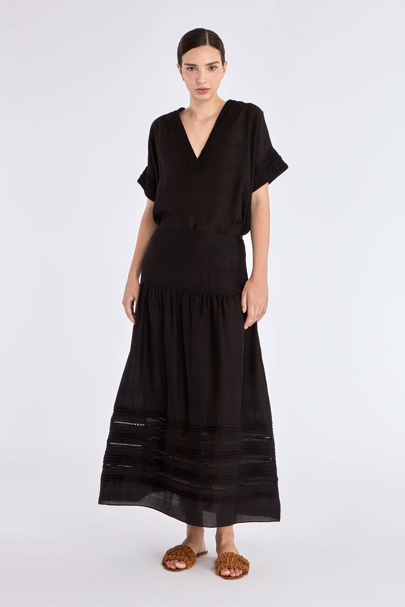 Luanda High-Waist Midi Skirt