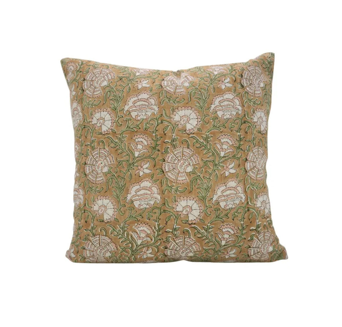 Elegant Hand Block Pinted Viscose Linen Pillow Cover - Sonakshi