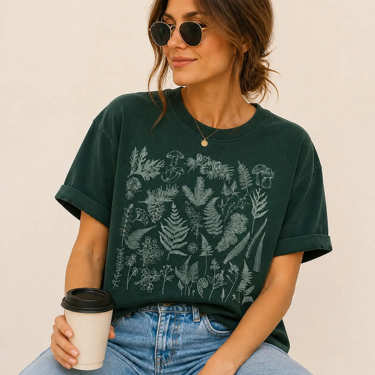 Forest Botanical Mushroom Graphic Tee