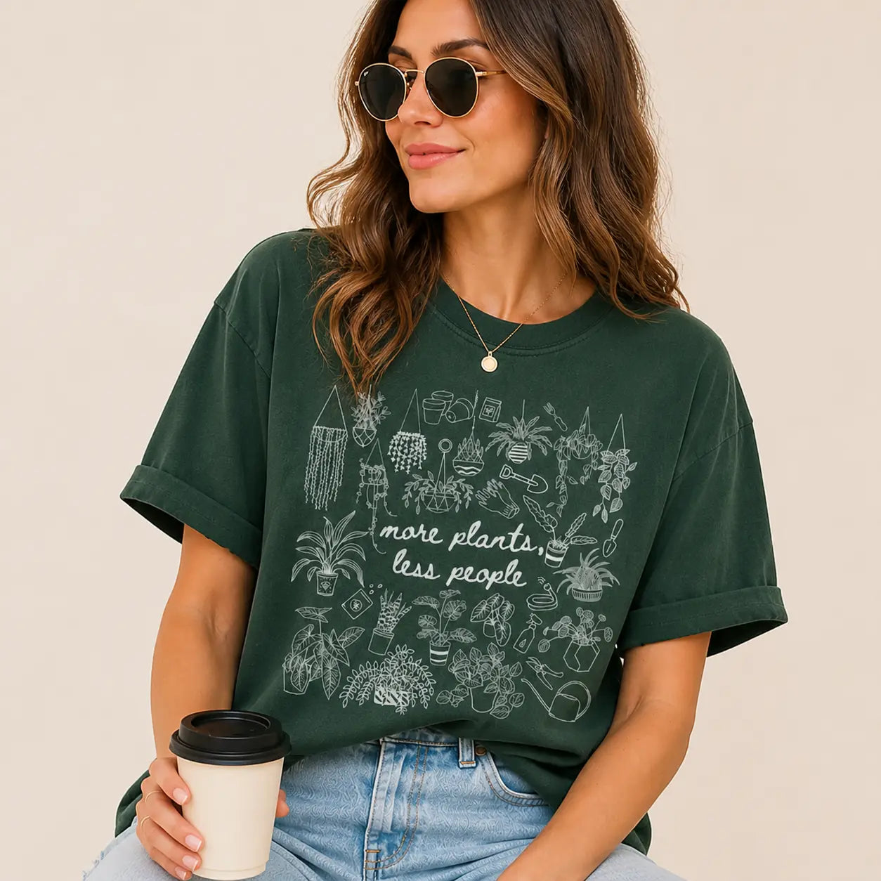 More Plants Less People Garden Graphic Tee
