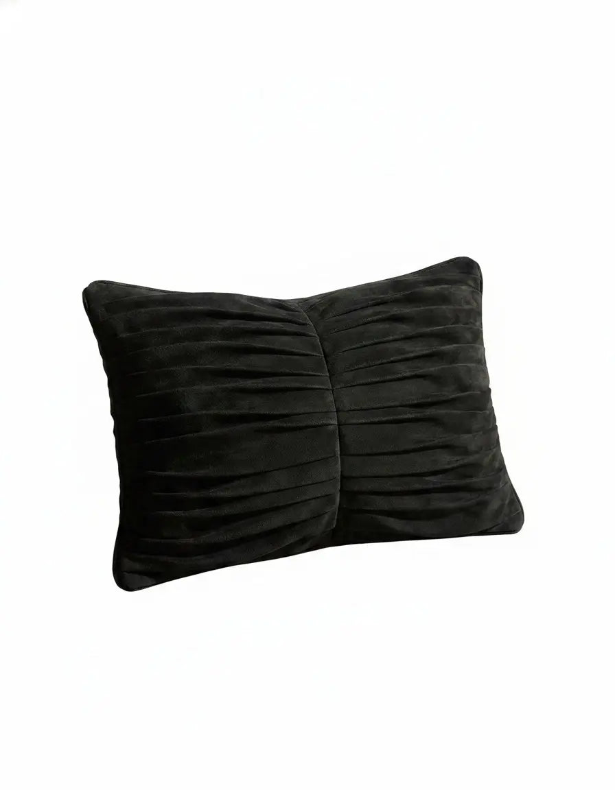 Pleated Cotton Suede Pillow
