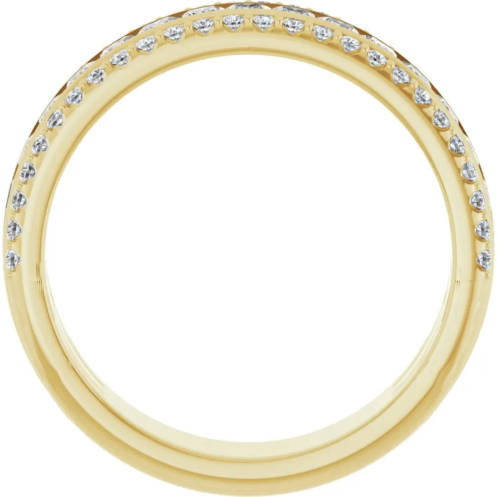1 1/8 CT Natural Diamond Band in 14K Gold