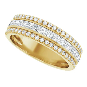 1 1/8 CT Natural Diamond Band in 14K Gold